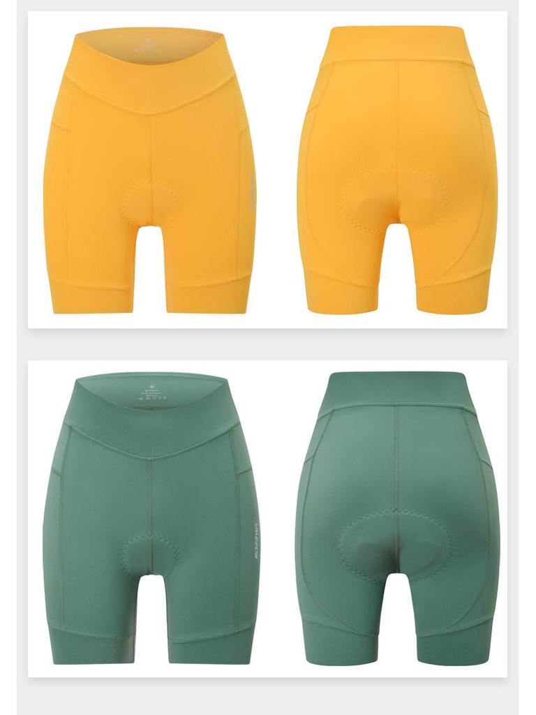 Hiserwa Women's Abdomen Control Cycling Shorts with Silicone Padded Hip Lift