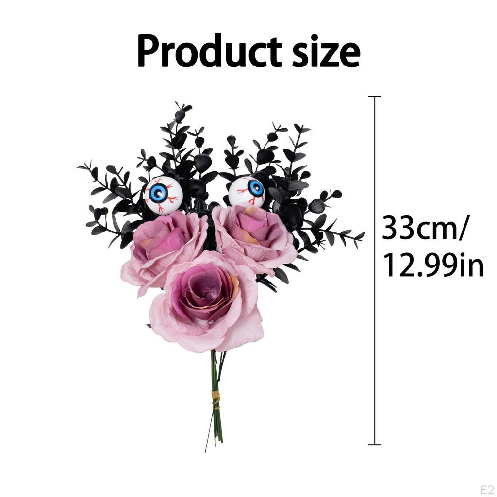 Halloween Bouquet Artificial Flower Prop Ornament Spooky Decorative Cuttings Bunch for Party