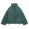 Stand Collar Loose Quilted Cotton Jacket for Women