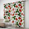 Sommerfrucht Erdbeerblatt Wiederholung Fenster Vorhänge Landschaftliche Vorhänge für Wohnzimmer Dekorative Artikel Wohnzimmer
