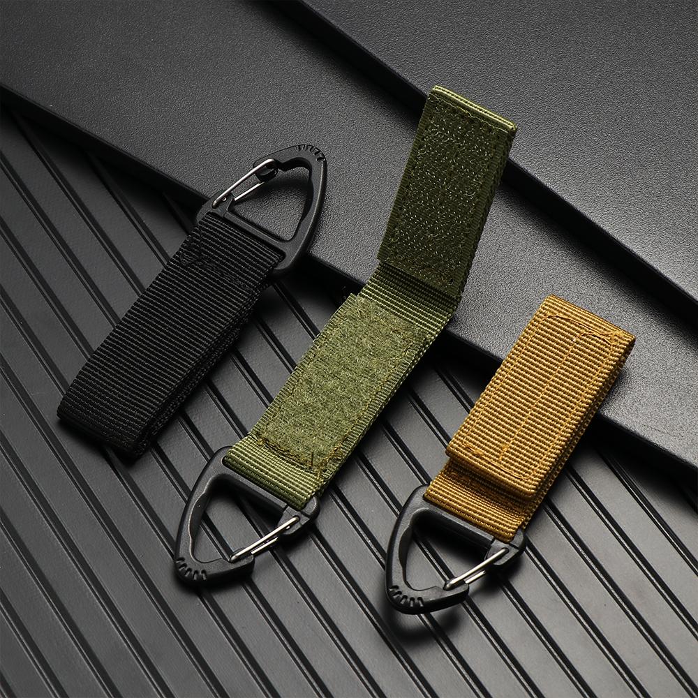 Sports Accessories EDC Equipment Nylon Webbing Hang Buckle Strap Carabiners Belt Clips Keychain