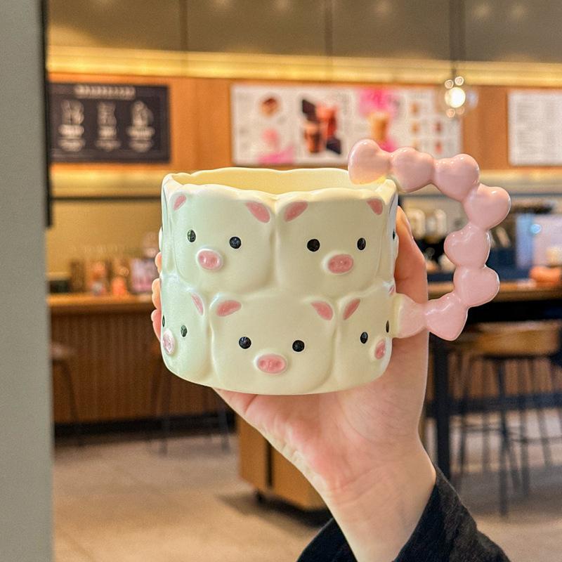 

Подарок на день рождения для девочки с милой кружкой-свинкой, парная керамическая чашка для воды, сувенир для лучшей подруги, подарочная коробка 301-400ml