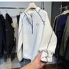 Waffle Knit Stand Collar Fleece-Lined Unisex Half-Zip Long-Sleeve Base Layer Tee