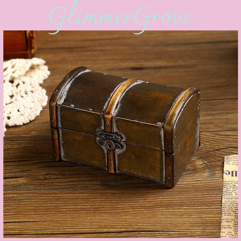 Vintage Style Wooden Organizer Box For Jewelry Accessories And Desk Storage