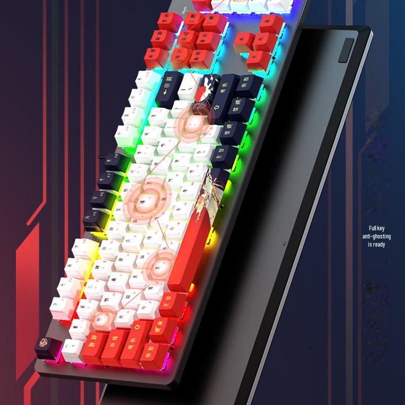 104-Key Wired Gaming Mechanical Keyboard, Blue/Black/Tea/Red/Silent Switches, Mahjong Sound, Hot-Swappable, Customizable