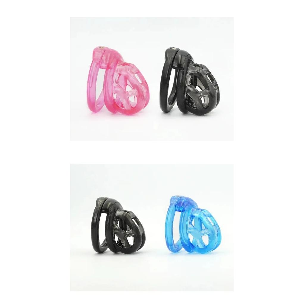 With 5 Size Cock Rings Penis Soft Silicone Chastity Cage Device Anti-Cheating Penis Lock Restraints for Men Discreet Sex Toy 18+
