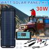 Kit Pannello Solare 30W 12V Impermeabile per Esterni Caricabatterie ad Energia Solare Portatile Kit Caricabatterie con per Telefono Camper Auto Roulotte Casa