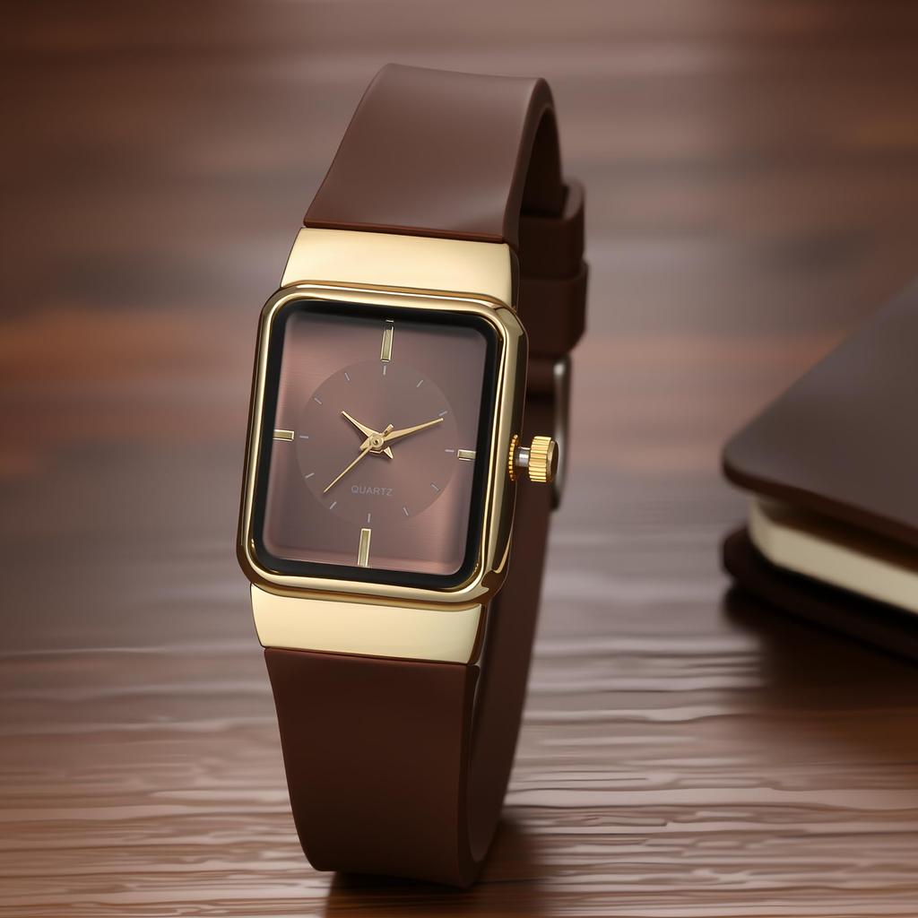 Square Watch Women Waterproof Silicone Strap Analog Display Simple Fashion Quartz Casual Business Fashion Accessory - Birthday Anniversary Christmas
