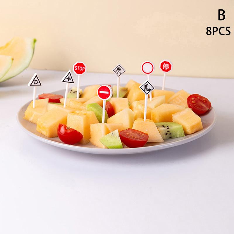 Candy Fruit Fork Food Grade Plastic Mini Cartoon Kids Cake Fruit Toothpick Bento Lunch Bento Accessories Party Decoration Supply