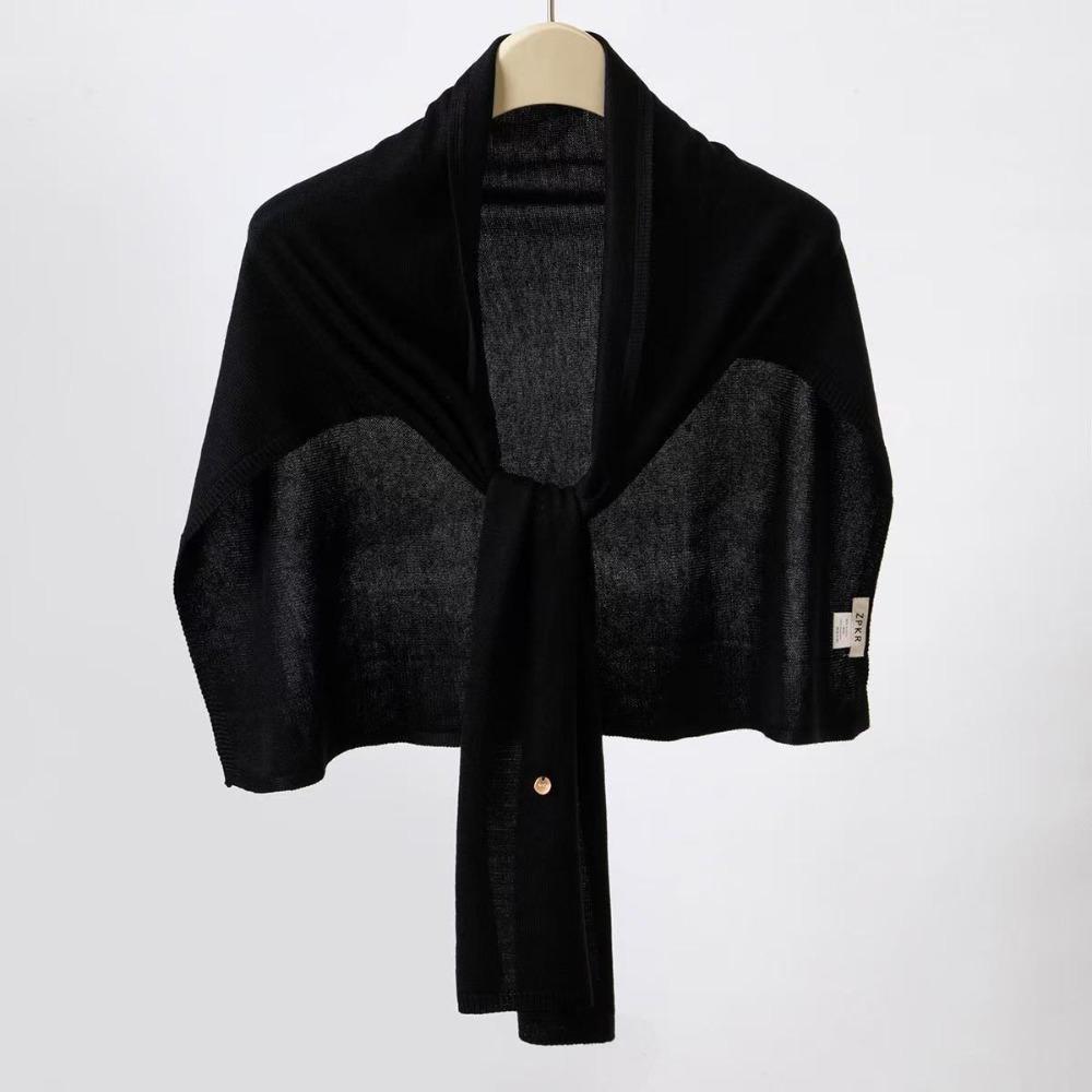 Thin Knitted Neck Wrap Cloak Triangle Scarf Simple Crochet Scarves Clothes Decoration