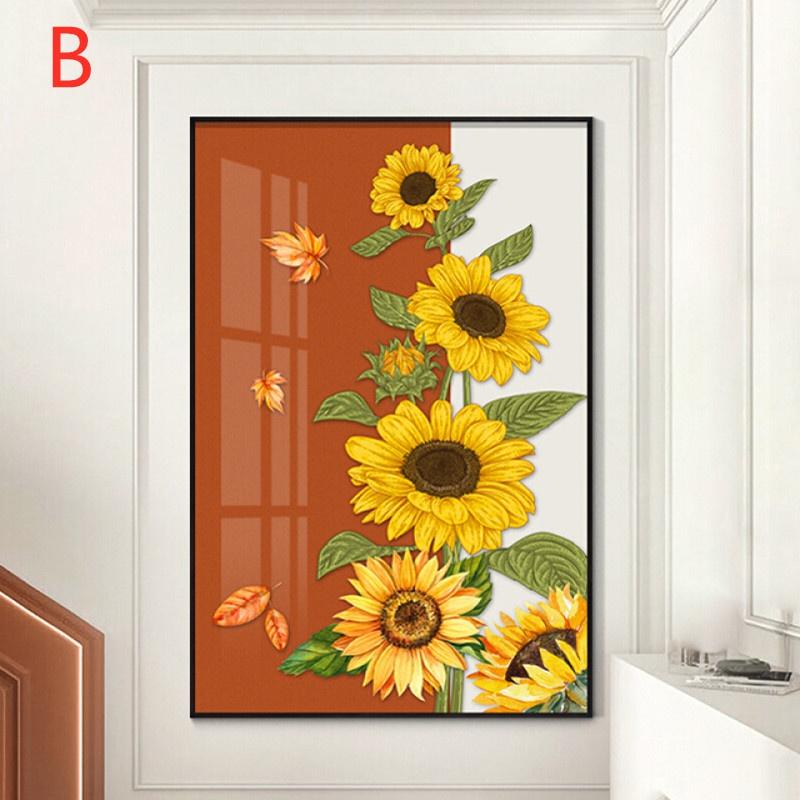 Canvas Prints Wall Art Blooming Yellow Chrysanthemum Butterfly Painting Printed On Canvas Wall Decor Posters Wall Decorations Gift