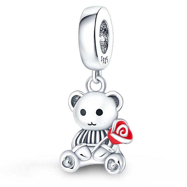 925 Sterling Silver Pizza Trunk Náhlavní souprava Přívěsek Náramek Korálkový Fit Náhrdelník Pro ženy Dárek Jemné šperky