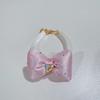 Double Layer Pearl Bowknot Pet Collar With Love Pendant For Cats And Dogs