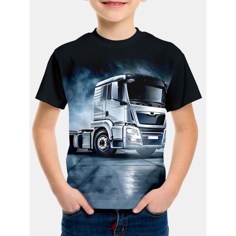 Summer Round Neck 3D Cartoon Pattern Printed T-shirts Fashionable Casual Short Sleeved Children's Boy T-shirts