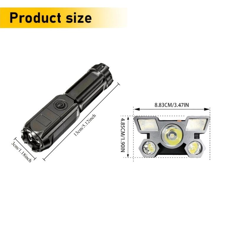 USB Rechargeable 5Led Headlamp ,Zoom Led Flashlight, Multiple Modes Mini Head Torch Light, for Outdoor Adventure Emergency Home
