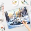 Rahmen Diy Malen Nach Zahlen Winter Bild Schneewald Für Diy Geschenk Erwachsene Kits Landschaft Moderne Wandkunst Bild 40x50 cm