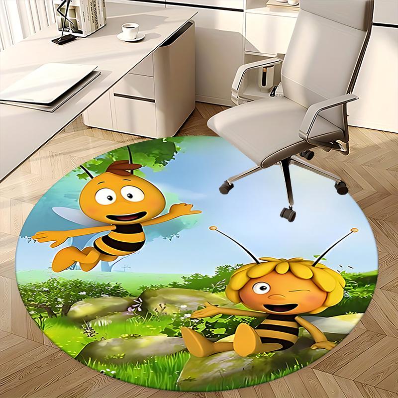 Bee themed Chair Mat   Round Carpet for Home Decor, Office Use, Gift Idea   Suitable for Bedrooms, Living Roomss0290b
