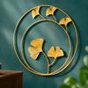 Elegant Metal Wall Hanging Decor Gold 11.02in Leaf Wall Ornament Light Luxury Round Leaf Decoration Indoor Wall Decor