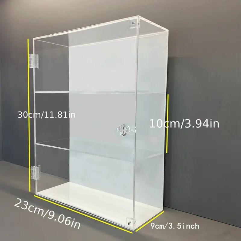 1pc Open Door Acrylic Display Cabinet with Handle, Transparent Dustproof Large Capacity Storage, Can Store Models and Cosmetics