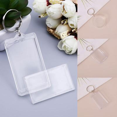 1PC Photo Frame Keychian Split Ring Gift For Women Key Holder Ladies Girls Keyring DIY Acrylic Insert Picture Frame Rectangle