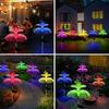 1pc Solar Garden Lights Waterproof Outdoor Decorative 7 Color Changing Double Jellyfish and Butterfly Flower Garden Decor Yard Christmas Pool Outdoor