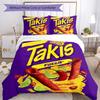 3pcs Takis Fuego Bedding Set Duvet Cover Closure Includes 1 Duvet Cover & 2 Pillowcases, Soft and Comfortable for All Seasons.