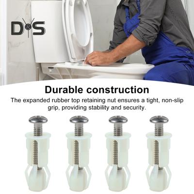 Kit bulloni per sedile WC da 2/4 pezzi Kit viti per sedile WC universale per impieghi gravosi Kit viti di fissaggio per copriwater di facile installazione