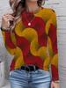 2026 New Women's Fashionable and Elegant Top with Asymmetrical Color Blocking, Modern Artistic Design for Everyday Wear