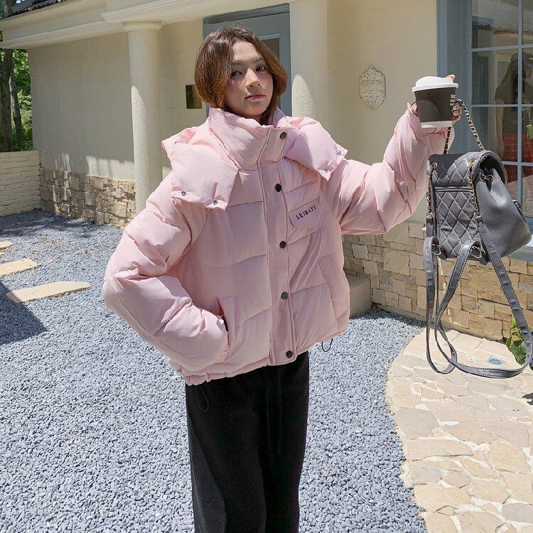 Women’s Short Hooded Windproof Thicken Warm Winter Jacket With Drawstring