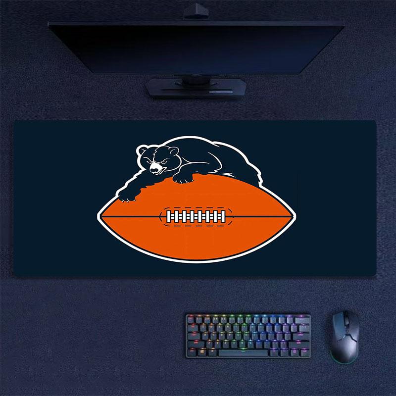 Chicago Bears Mauspade, Große Gaming-Schreibtischmatte, Rutschfestes XXL-Mauspad für Laptop & Tablet, Mini-PC-Spielmatte mit genähten Kanten