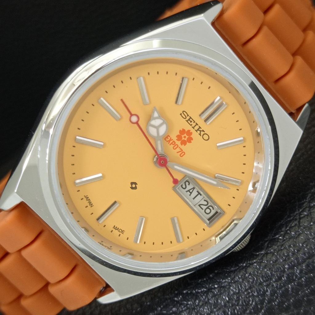 ЯПОНИЯ ВИНТАЖНЫЕ ВОССТАНОВЛЕННЫЕ SEIKO EXPO 70 АВТОМАТИЧЕСКИЕ МУЖСКИЕ ЧАСЫ a441784-1