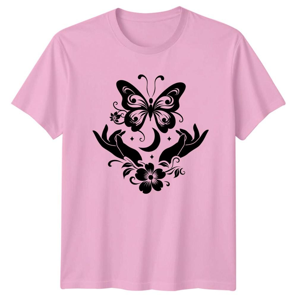 Boho Butterfly Moon Hands Nature TShirt