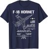 F18 Hornet Fighter Jet Specs Military Airplane F18 TShirt Short Sleeve Casual 100 Cotton T Shirt