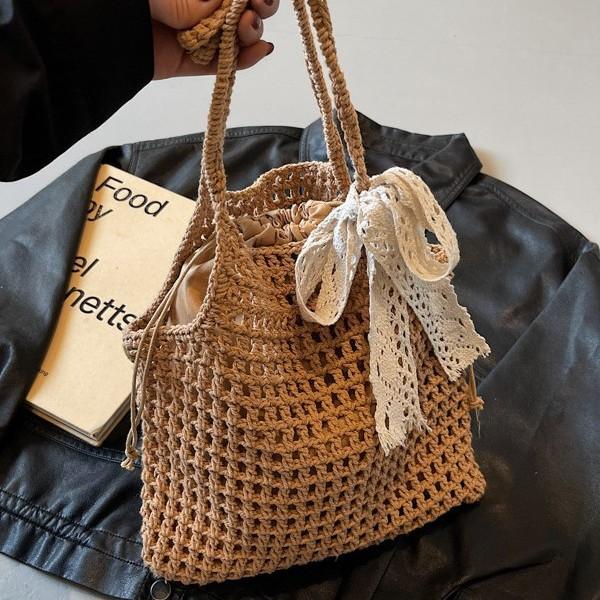 

2025 new straw atmospheric fashion casual handbag versatile messenger shoulder bag
