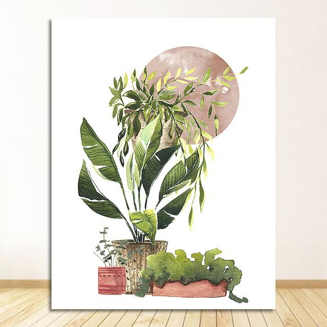 Liście obraz ścienny na płótnie skandynawskie plakaty i druki zdjęcia ścienny do wystroju salonu abstrakcyjna dziewczyna w stylu vintage roślina doniczkowa
