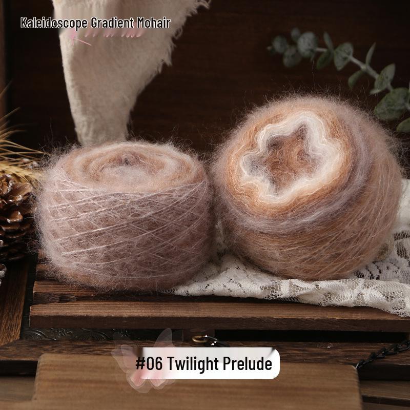 Kaleidoscope Gradient Mohair Hand-Knitted Yarn Ball