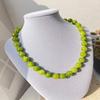 Green grape natural stone necklace, versatile and fashionable