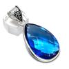 Tanzanite Quartz Gemstone Handmade 925 Sterling Silver Gift Pendant 2.25" f8p27