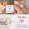 Women Ring Rotatable Bi-color Fun Elegant Retro Stress Relief Casual Love Heart Charm Finger Ring Fashion Jewelry