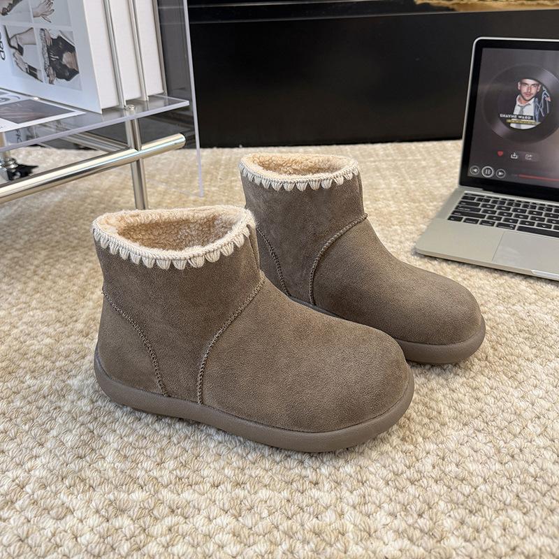 Dammode vinter lätta varma vadlånga snökängor med tjock sula halkfria slitstarka vardagssneakers bomullskängor