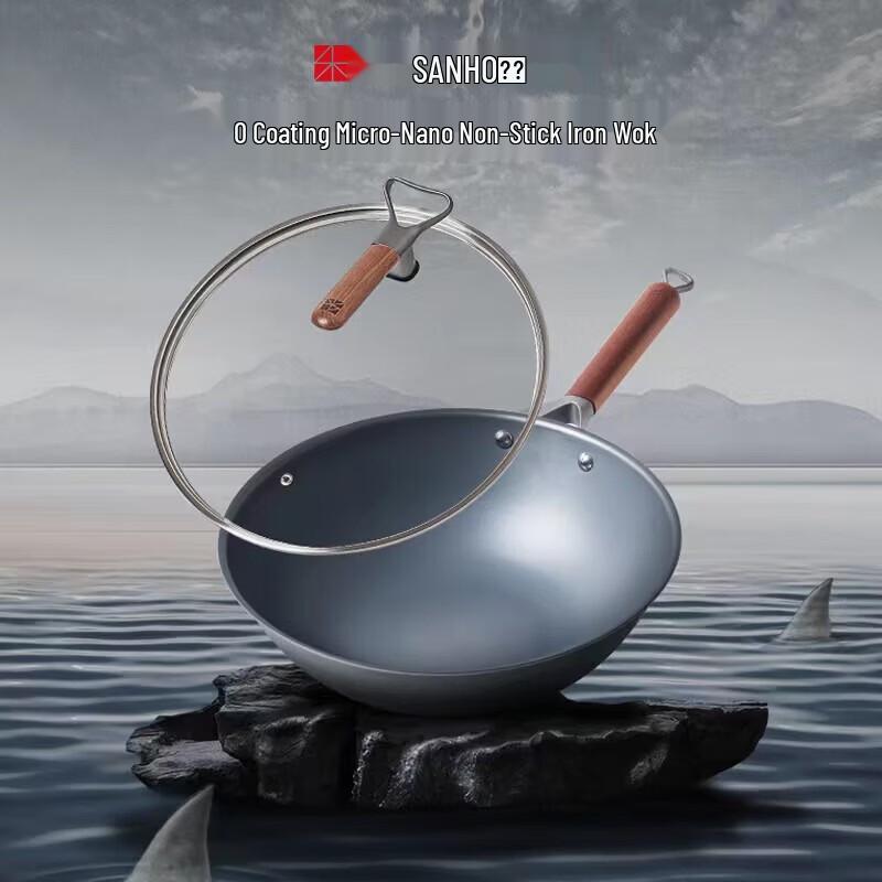 Sanhe 32cm Nitrogen Rust-Proof Wrought Iron Wok