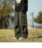 Japanese Retro Brown Corduroy Cityboy Men's Drawstring Cargo Pants, Plus Size, for Autumn and Winter.