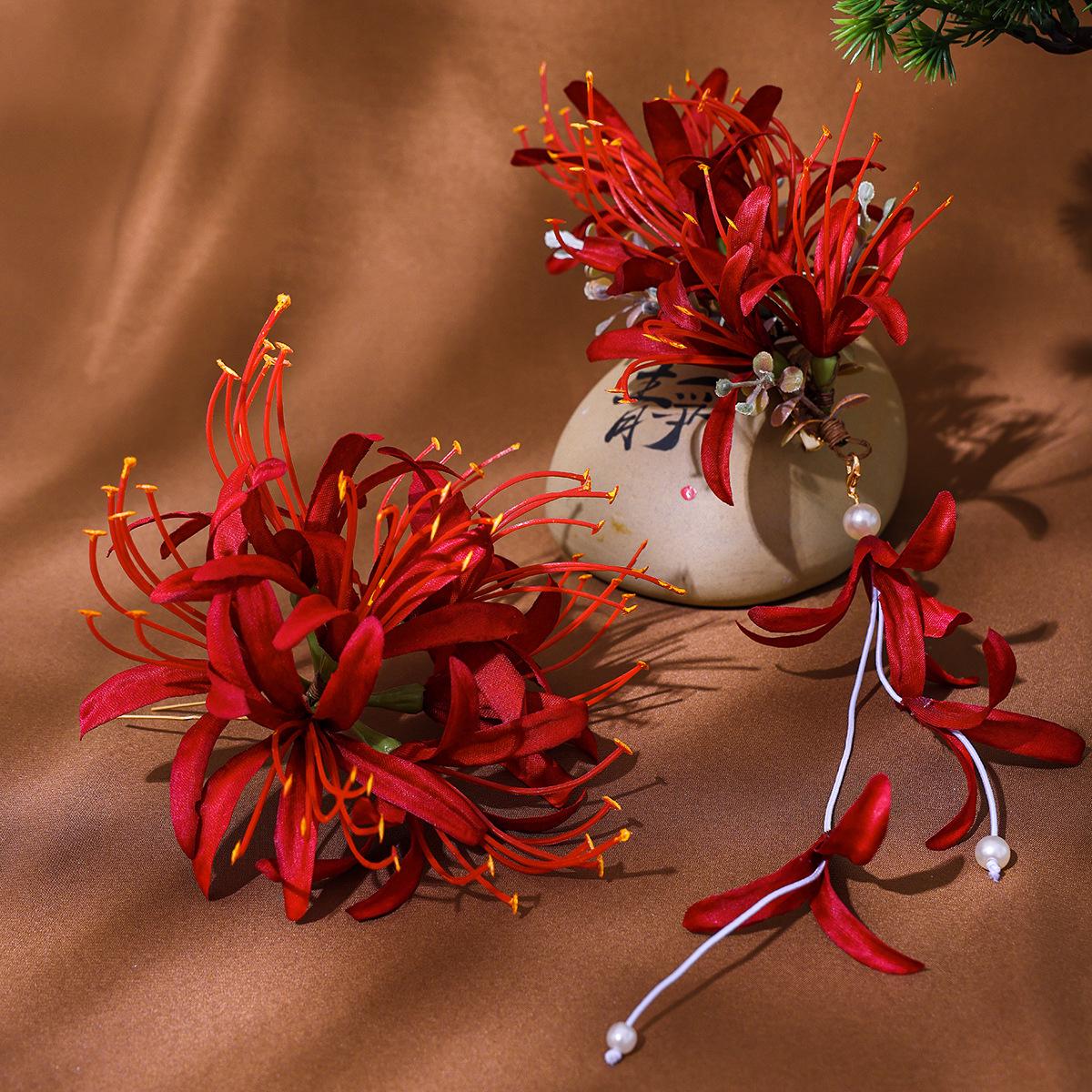 

Оригинальное платье Сюхэ Китайская свадебная корона феникса с красной кисточкой головной убор