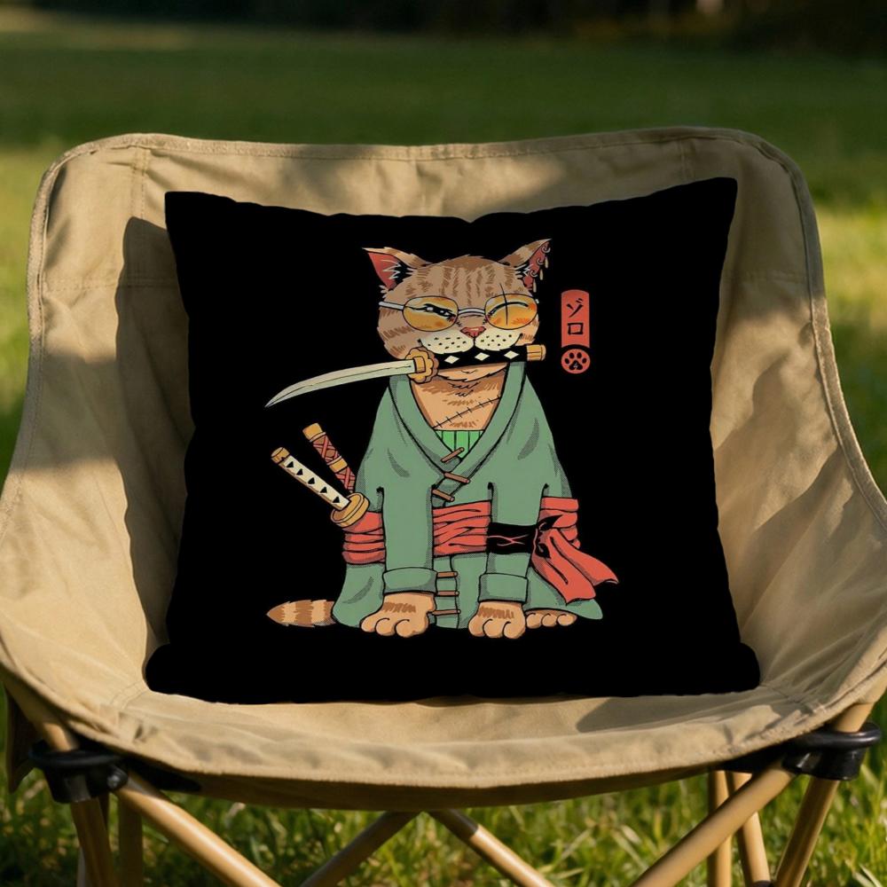 Japanese Style Cat Cushion Cover Soft Reversible  Durable Pillow Cover  MultiScene Use for Home  Car Daily Comfort