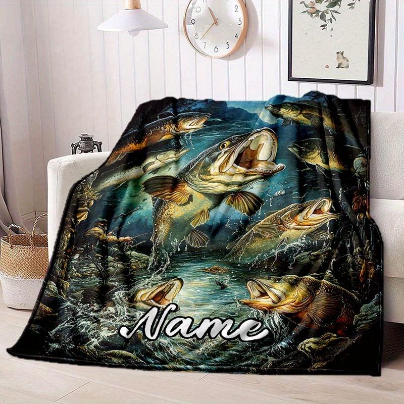Fishing Customize Your Name Blanket Warm Comfortable And Soft Blankets Are Suitable For Home Lunch Break Blanket Office Sofa Sofa Gift To Relatives