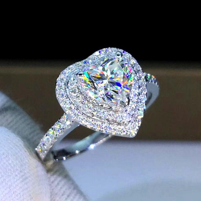 

Новые великолепные обручальные кольца для женщин, вневременные стильные кольца в форме сердца с блестящим камнем CZ, эстетические украшения 8