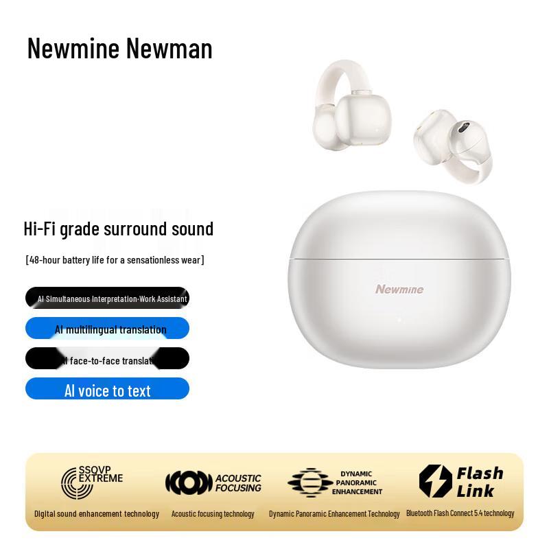 Newman S7 AI Open-Ear Clip Wireless Sports Earbuds