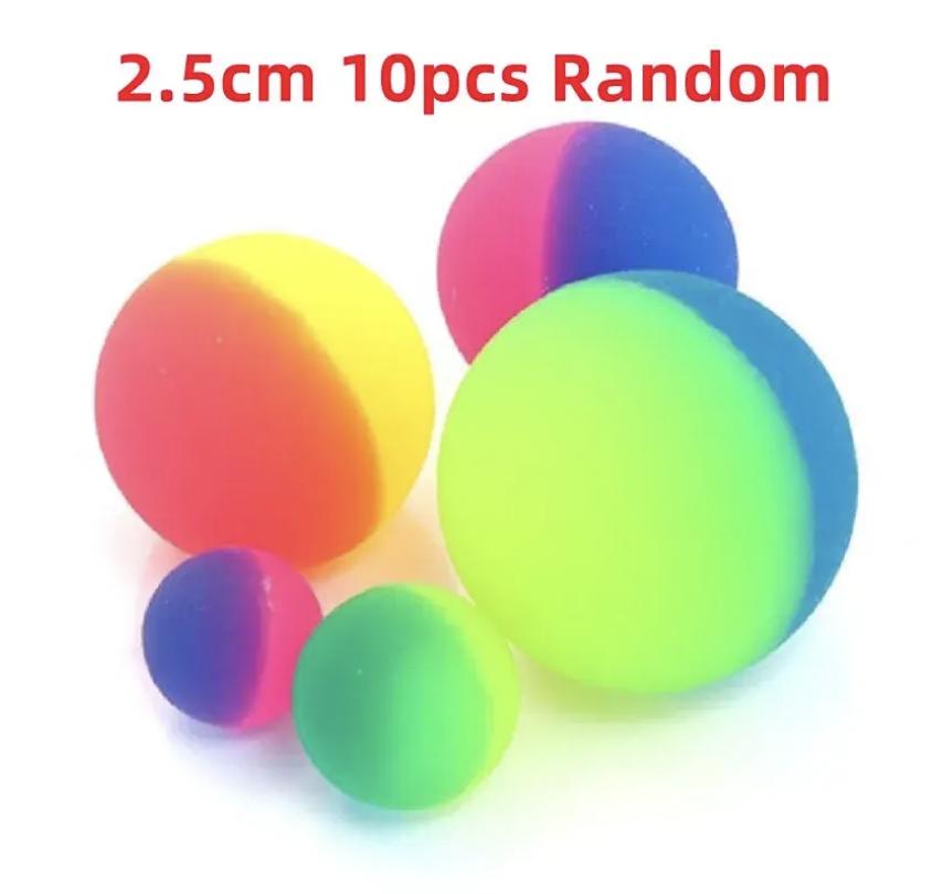 Multi size dual color elastic ball children colorful boy outdoor solid rubber bouncing ball sports game fun ball egg toy