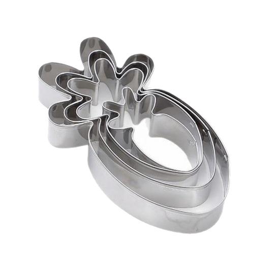 4Pcs/Set Cake Mold Rabbit Carrot Design Cookie Cutter Set Stainless Steel 430 Non-Stick Fondant Biscuit Mold