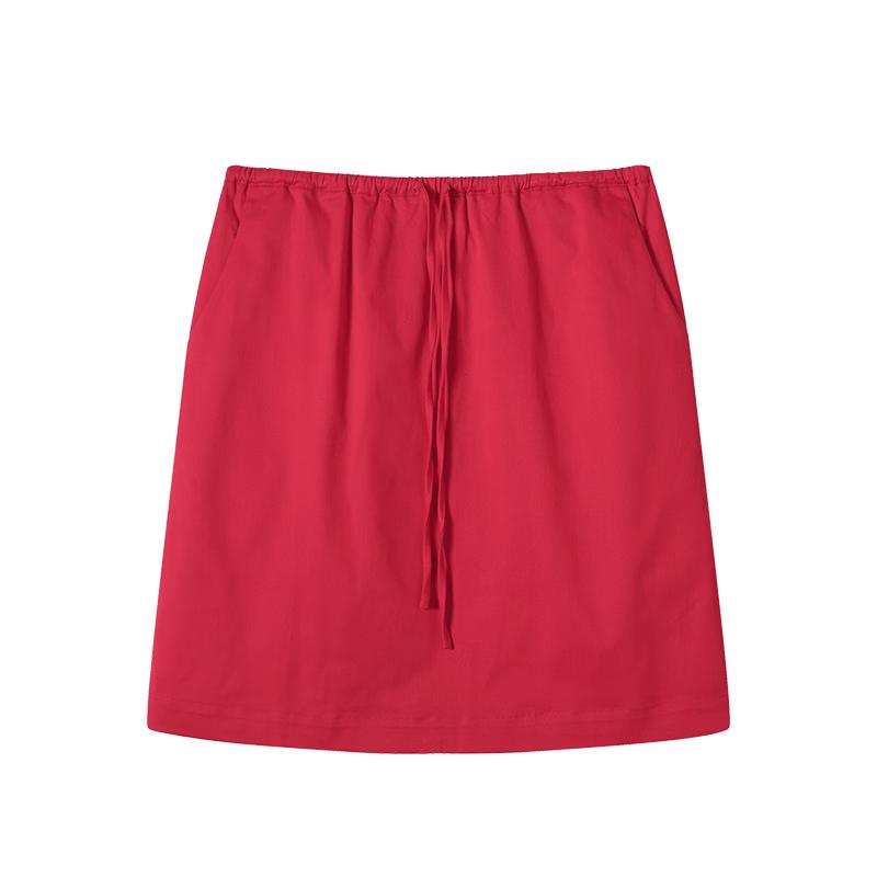 

GREEN BELT Straight Casual Cotton Drawstring Mini Skirt M